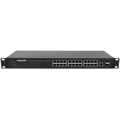 Intellinet Przełącznik Intellinet Giga 24x RJ45 + 2x SFP WEB-SMART VLAN QOS Rack