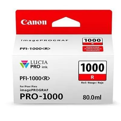 Tusz oryginalny CANON PFI1000R 0554C001 Czerwony  80 ml