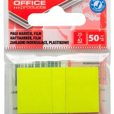 Zakładki indeksujące foliowe 25x43mm OFFICE PRODUCTS żółte 50 szt