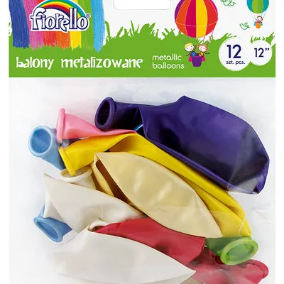 Balony 12" Fiorello 170-2455 metaliczny mix kolorów  12szt