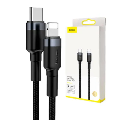 Kabel USB-C do Lightning PD Baseus Cafule, 18W, 1m (czarno-szary)