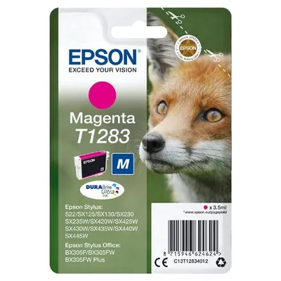 Epson oryginalny ink / tusz C13T12834022, T1283, magenta, blistr, 3,5ml, Epson Stylus S22, SX125, 420W, 425W, Stylus Office BX305