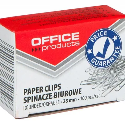 Spinacze okrągłe 28mm OFFICE PRODUCTS srebrne 100szt.