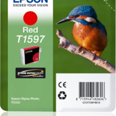 Tusz oryginalny EPSON T1597 C13T15974010 Czerwony  17 ml