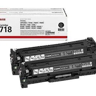 Toner oryginalny CANON CRG718BK 2662B017  2-pack korporacyjny Czarny  2 x 3400 stron