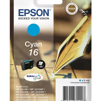 Tusz oryginalny EPSON T1622 C13T16224012 Cyan  3,1 ml