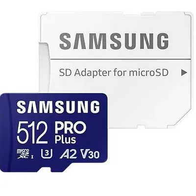 Samsung Karta pamięci microSD PRO+ MD-MD512SA/EU + adapter