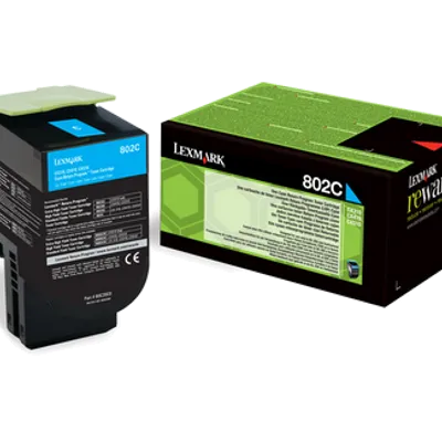 Toner oryginalny LEXMARK 80C20C0 Cyan 1000 stron