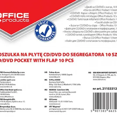 Koszulki krystaliczne CD OFFICE PRODUCTS 10szt