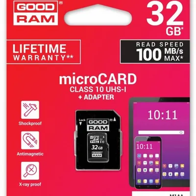 GOODRAM Karta pamięci microSDHC 32GB CL10 + adapter