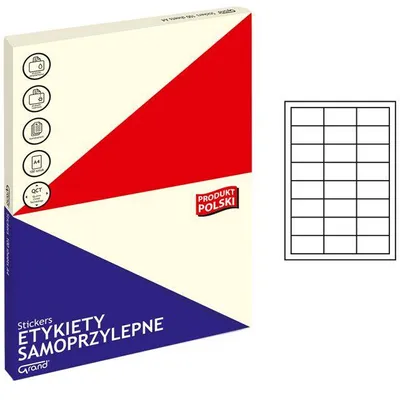 Etykiety samoprzylepne 64.6x33.8mm Grand 150-1033 białe 100ark*24szt