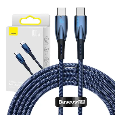 Kabel USB-C do USB-C Baseus Glimmer, 100W, 2m (niebieski)