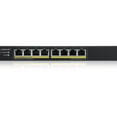 Zyxel Przełącznik zarządzalny GS1915-8EP PoE Smart 60W 802.3at desktop hybrid mode Switch