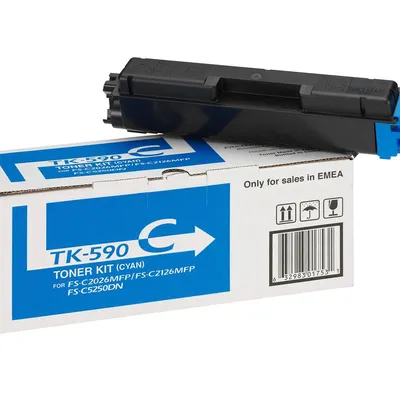 Toner oryginalny KYOCERA TK590C TK590C=1T02KVCNL0 Cyan 5000 stron