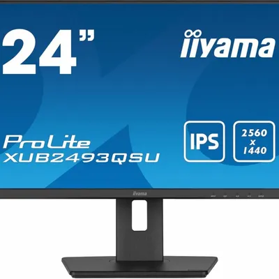 IIYAMA Monitor 23.8 cala XUB2493QSU-B5 IPS,QHD,HDMI,DP,HAS(150mm),2x2W,USB3.0