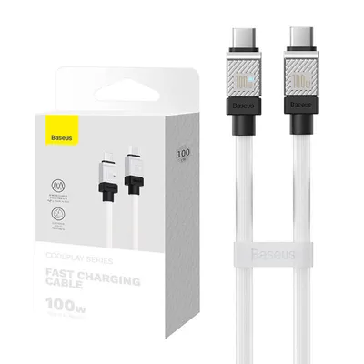 Kabel USB-C do USB-C Baseus CoolPlay, 100W, 1m (biały)