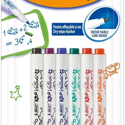 Marker suchościeralny BIC KIDS MINI VELLEDA 8413871 mix*6 4.5mm blister