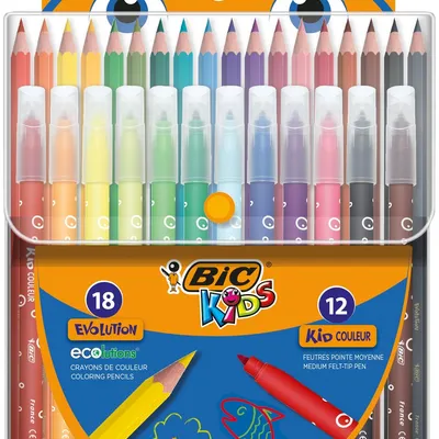 Zestaw 12 pisaków BIC Kids Kid Couleur 18 kredek BIC Kids Evolution ECOlutions BIC KIDS PANDA 9648271