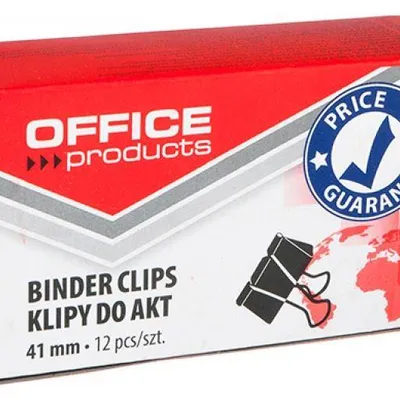 Klipy 41mm OFFICE PRODUCTS czarne 12szt