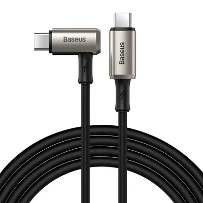 Kabel USB-C do USB-C, kątowy  3.1 Baseus Hammer, 100W, PD, 4K 1.5m (czarny)