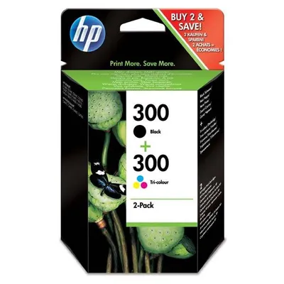 HP oryginalny ink / tusz CN637EE, HP 300, black/color, blistr, 2 x 200s, 2x4ml, HP 2-pack, CC640EE a CC643EE, DeskJet D2560, F4280