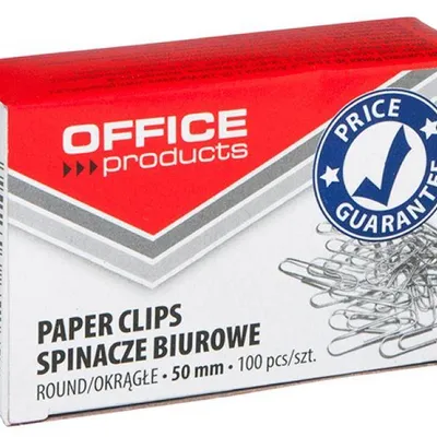 Spinacze okrągłe 50mm OFFICE PRODUCTS srebrne 100szt.