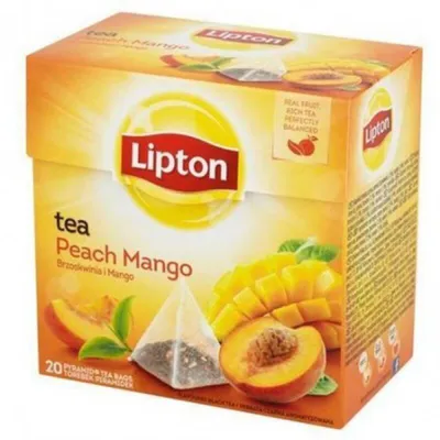 Herbata mango i brzoskwinia LIPTON piramidki, 20 torebek