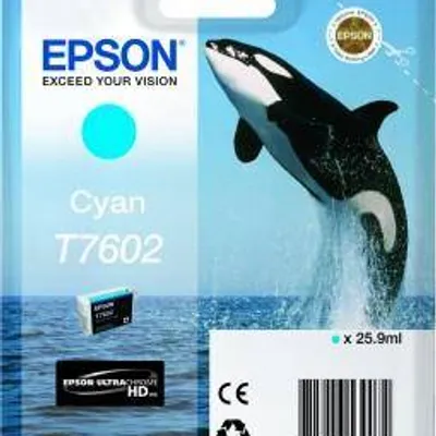 Tusz oryginalny EPSON T7602 C13T76024010 Cyan  25,9 ml