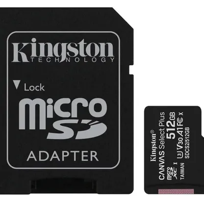 Kingston Karta pamięci microSD 512GB Canvas Select Plus 100/85MB/s