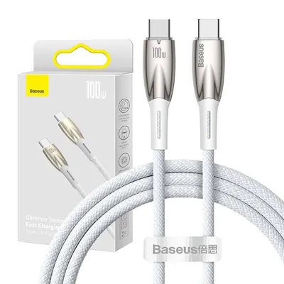 Kabel USB-C do USB-C Baseus Glimmer, 100W, 1m (biały)