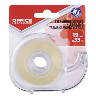 Taśma biurowa z dyspenserem 19mmx33m OFFICE PRODUCTS bezbarwna