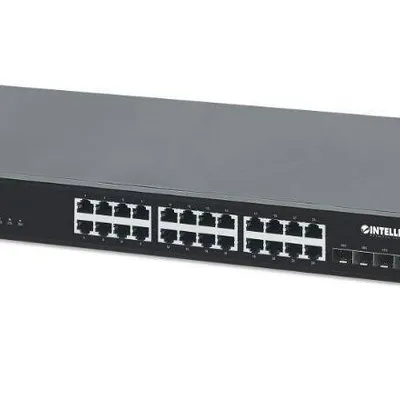 Intellinet Przełącznik Gigabit 24x RJ45 PoE+, 4x SFP+ 10G Uplink