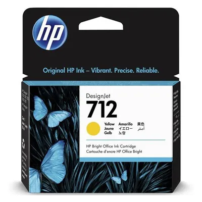 HP oryginalny ink / tusz 3ED69A, HP 712, yellow, 29ml, HP DesignJet Studio, T210, T230, T250, T630, T650