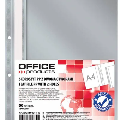 Skoroszyt wpinany A4 OFFICE PRODUCTS 2 otwory szary PP 100/170mikr