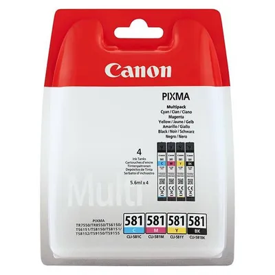 Canon oryginalny ink / tusz CLI581 CMYK Multi Pack, CMYK, blistr, 4*5,6ml, 2103C005, Canon 4-pack PIXMA TR8550,TS6150,TS6151,TS815