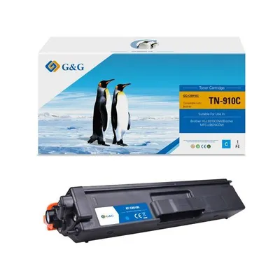 G&G kompatybilny toner z TN-910C, cyan, 9000s, NT-CB910C, dla Brother HL-L8350CDW, MFC-L8900CDW, N