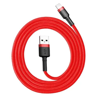 Kabel Lightning USB Baseus Cafule 2,4A 0.5m (czerwony)