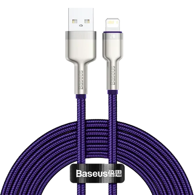 Kabel USB do Lightning Baseus Cafule, 2.4A, 2m (fioletowy)