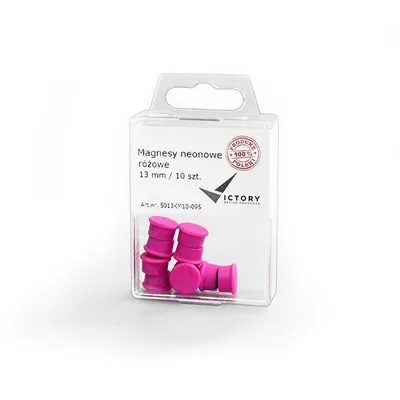 Magnesy 13mm VICTORY OFFICE PRODUCTS 5013KM10-095 neonowe różowe 10szt