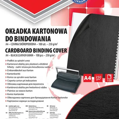 Karton do bindowania skóropodobny A4 OFFICE PRODUCTS DELTA czarny 100 szt