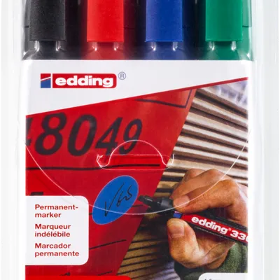 Marker permanentny EDDING 330 mix*4 1-5mm 4szt