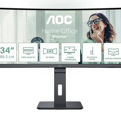 AOC Monitor CU34P3CV 34 cale 100Hz Curved VA HDMI DP USB-C