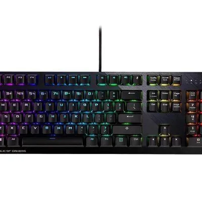 Asus Przewodowa mechaniczna klawiatura do gier ROG Strix Scope RGB Cherry MX Red