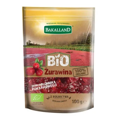 Żurawina suszona z sokiem jabłkowym BAKALLAND 100g