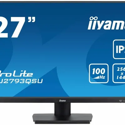 IIYAMA Monitor 27 cali ProLite XU2793QSU-B6 IPS,QHD,100Hz,HDMI,DP,2x2W,2xUSB(3.2), FreeSync