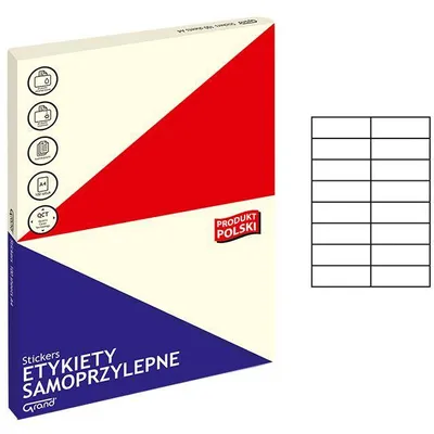 Etykiety samoprzylepne 105x37mm Grand 150-1050 białe 100ark*16szt