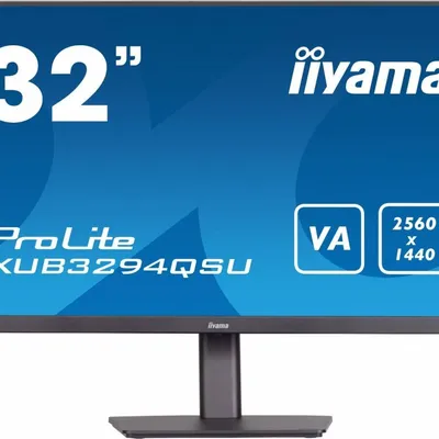 IIYAMA Monitor 32 cale XUB3294QSU-B1 VA,WQHD,HDMI,DP,HAS(150mm),USB3.0,2x2W