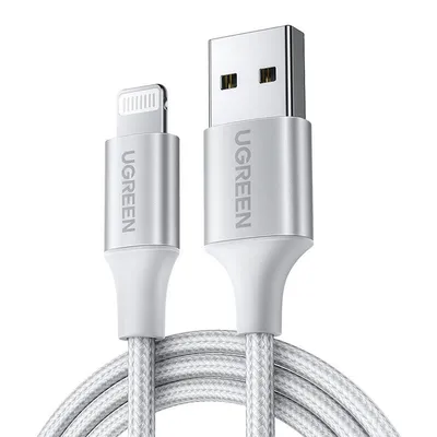 Kabel Lightning do USB UGREEN 2.4A US199, 2m (srebrny)