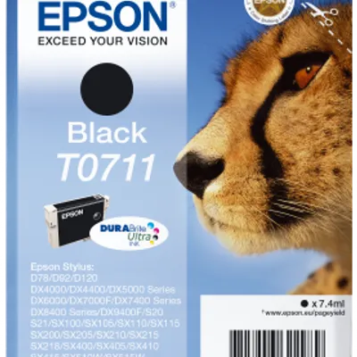 Tusz oryginalny EPSON T0711 C13T07114012 Czarny  7,4 ml