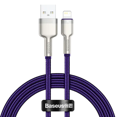 Kabel USB do Lightning Baseus Cafule, 2.4A, 1m (fioletowy)